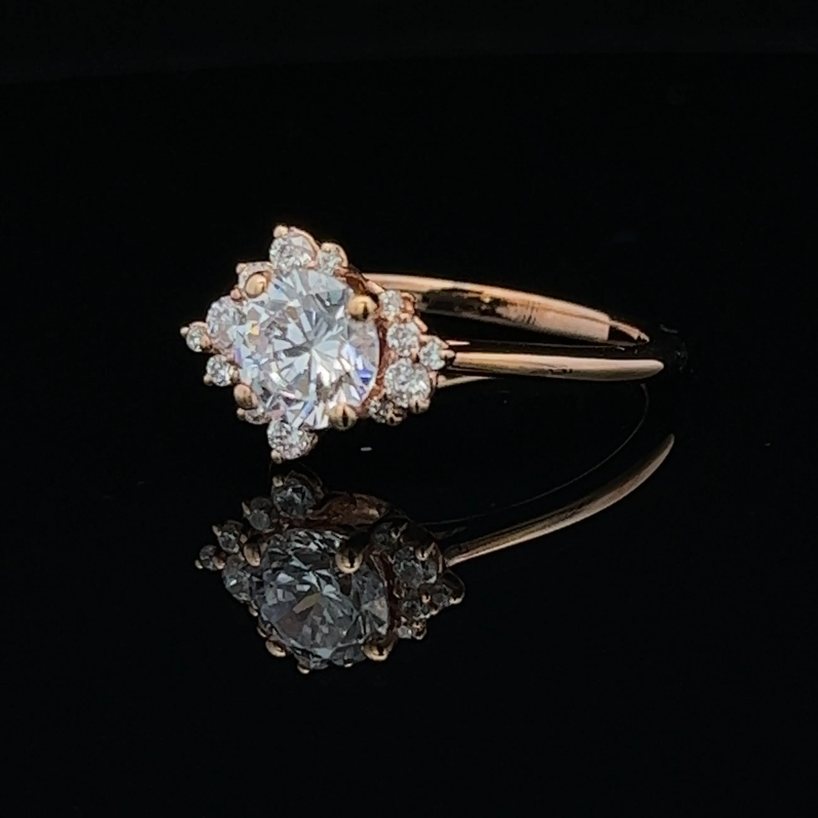 1 1/3 ctw celestial diamond halo engagement ring