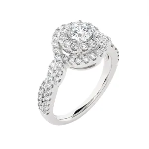 1 1/4 ctw Oval Lab Grown Diamond Halo Engagement Ring