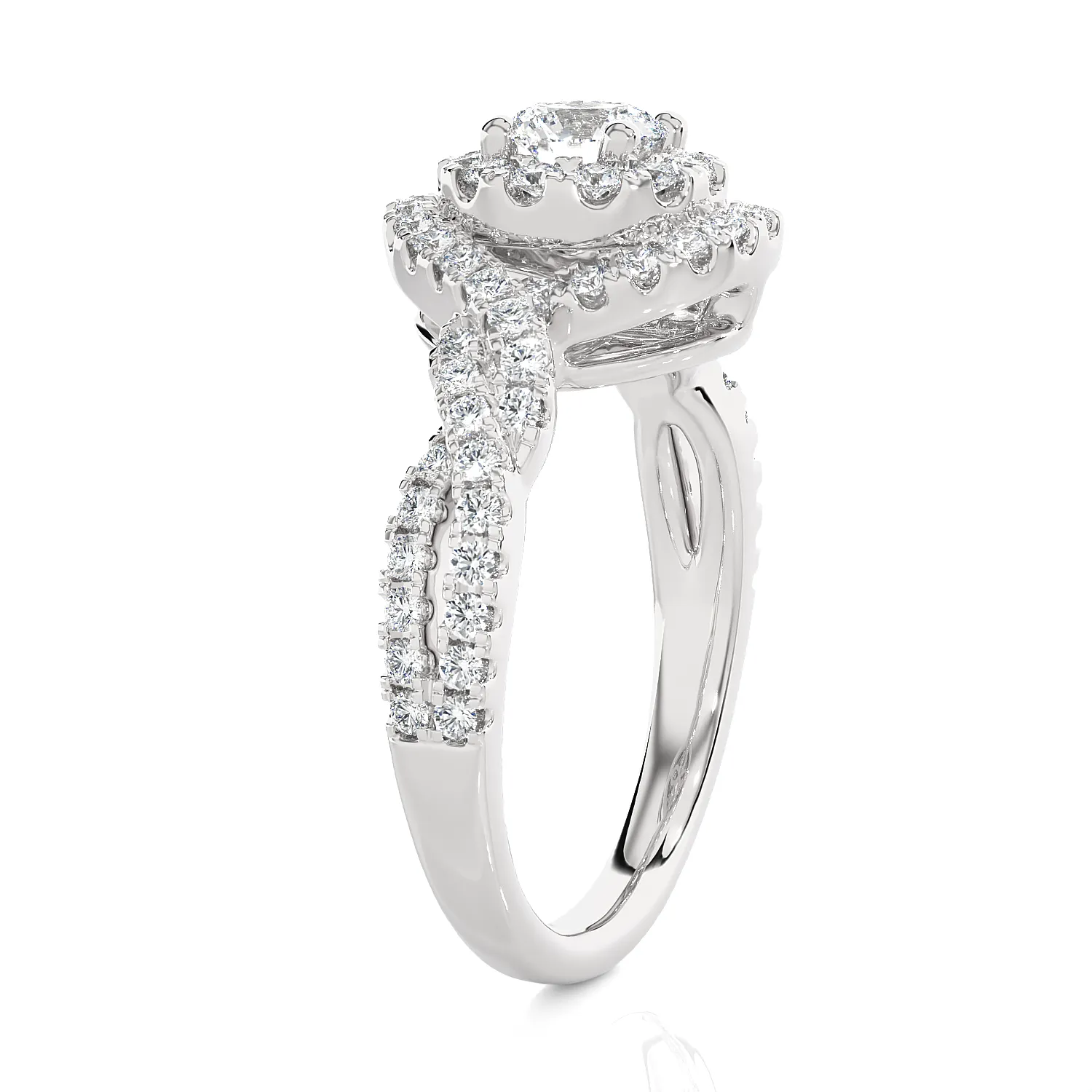 1 1/4 ctw Oval Lab Grown Diamond Halo Engagement Ring