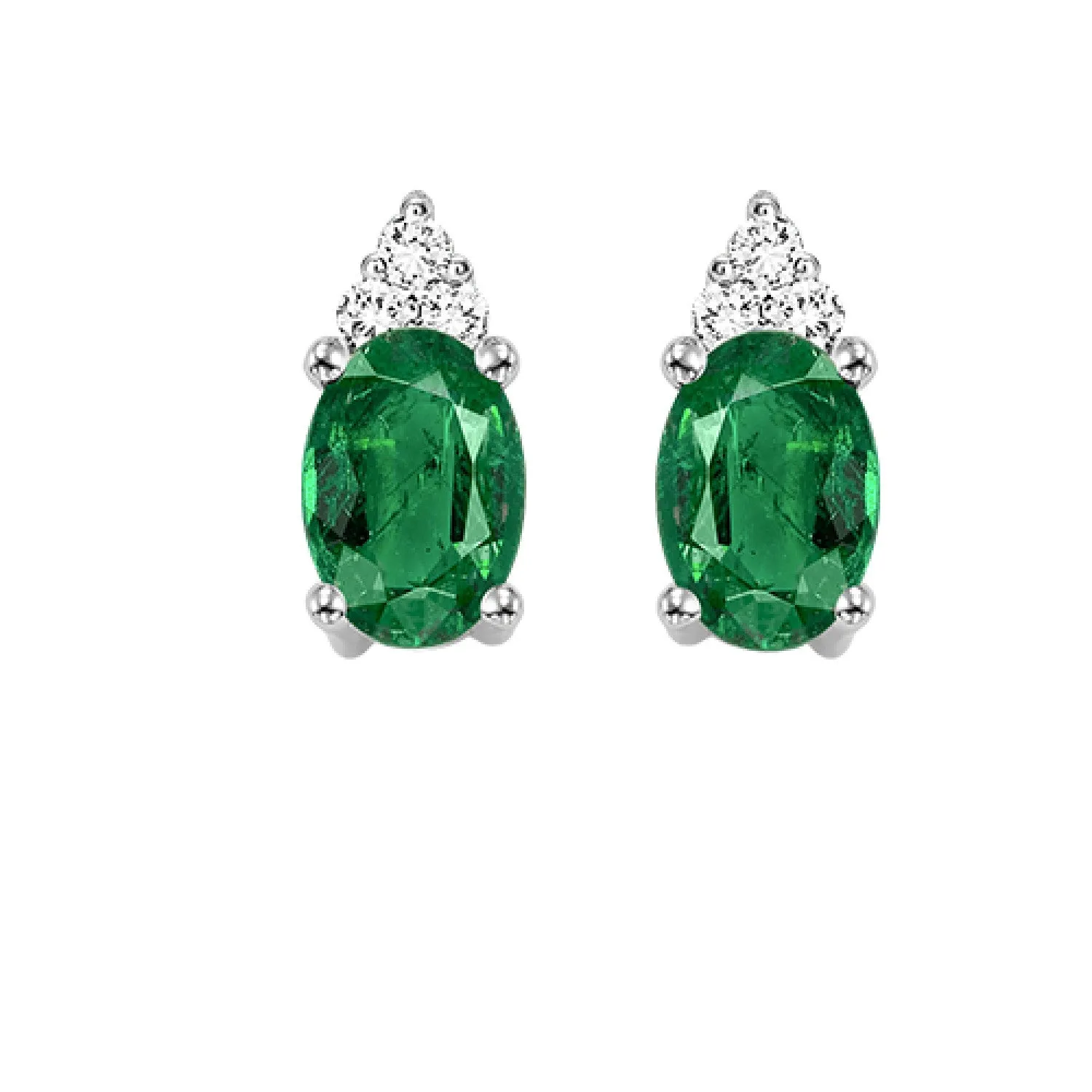 10KT Oval Gemstone Stud Earrings