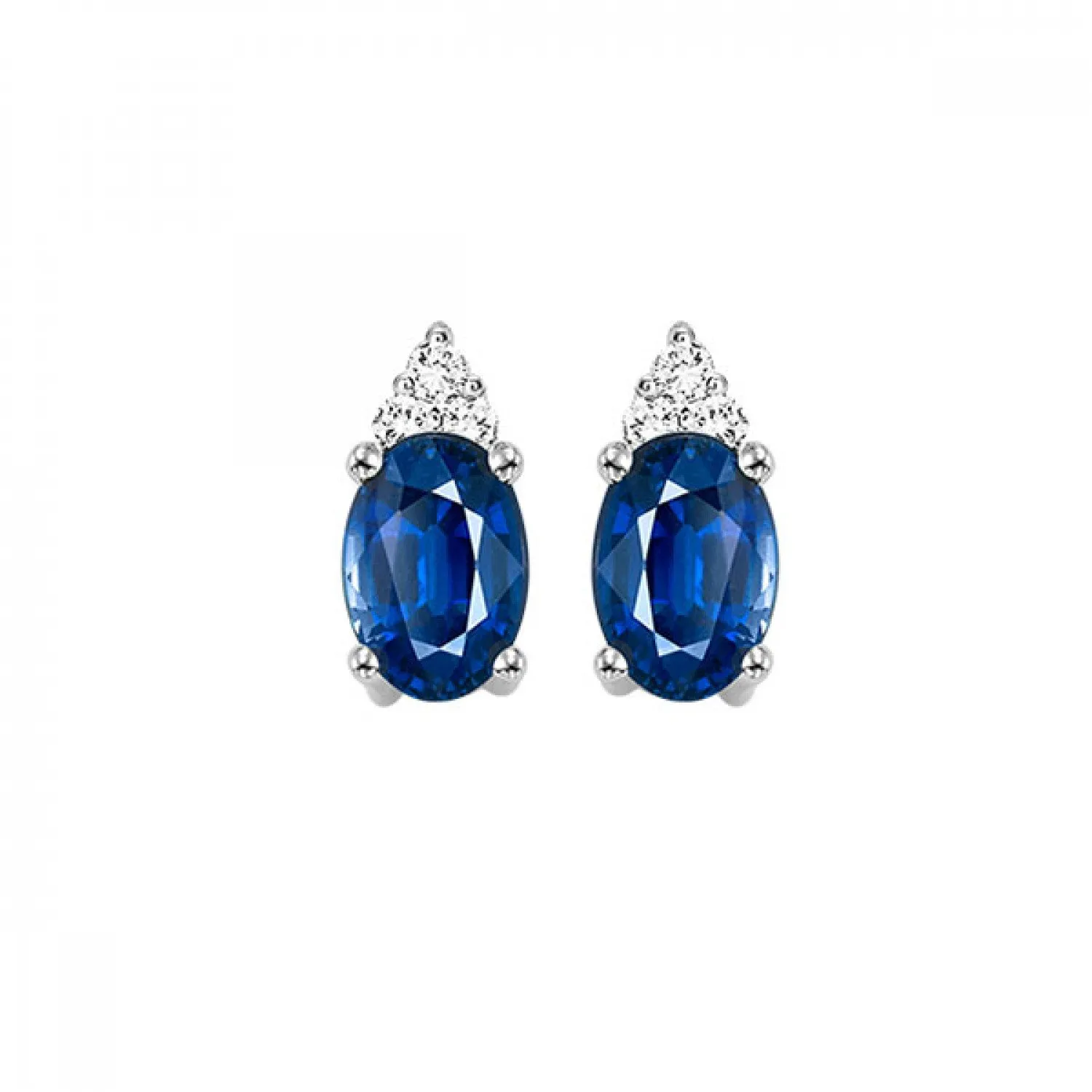 10KT Oval Gemstone Stud Earrings