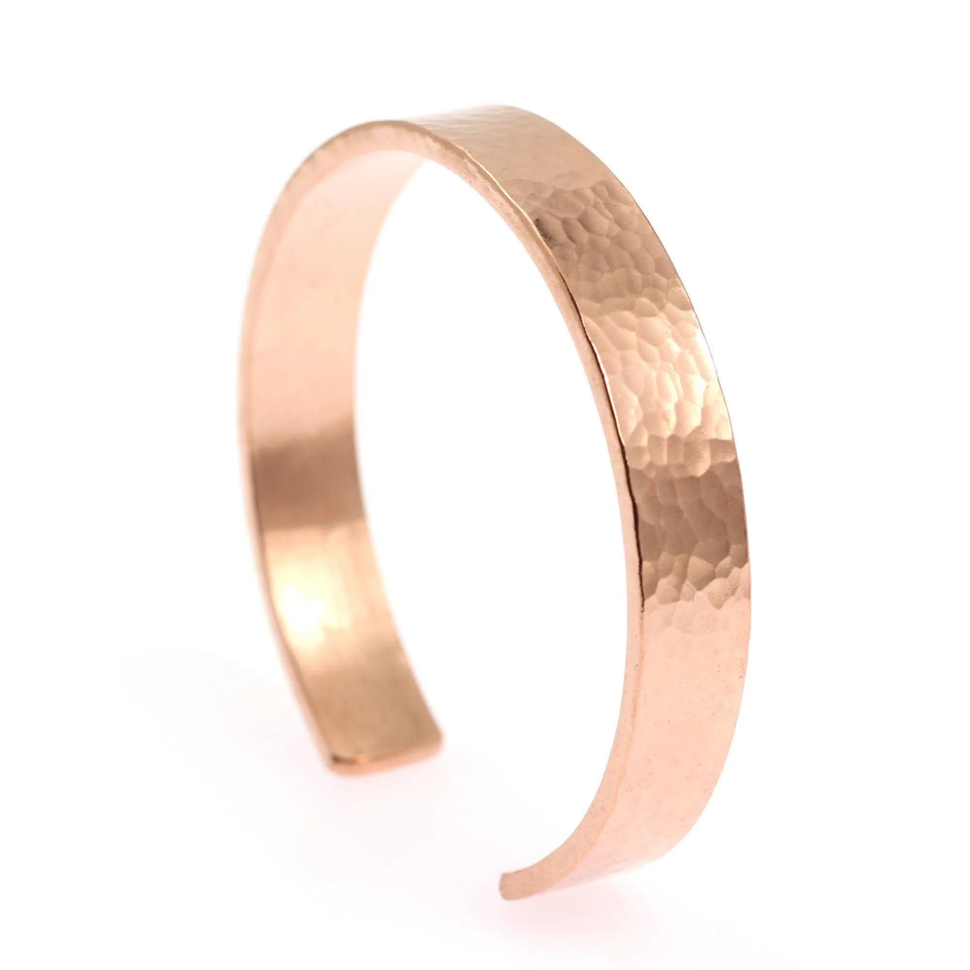 10mm Wide Hammered Copper Cuff Bracelet - Solid Copper Cuff