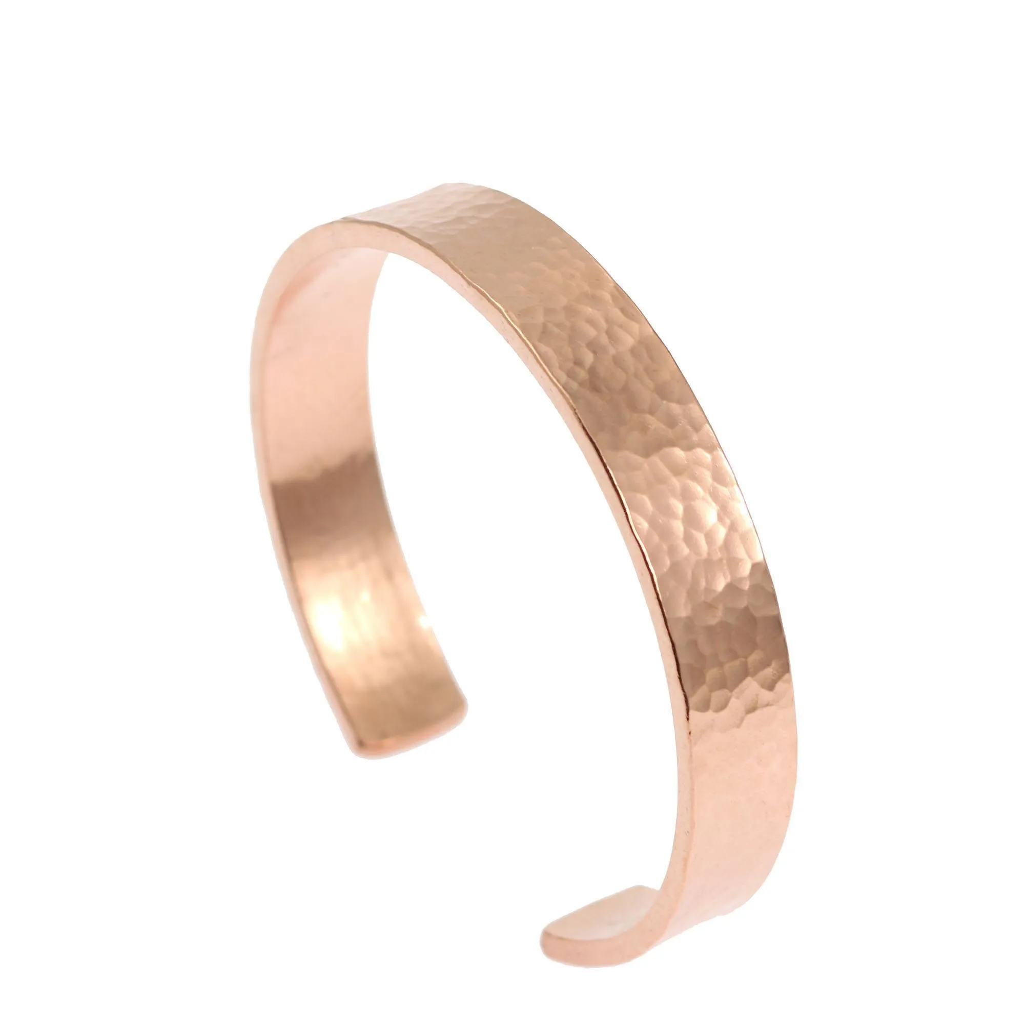 10mm Wide Hammered Copper Cuff Bracelet - Solid Copper Cuff