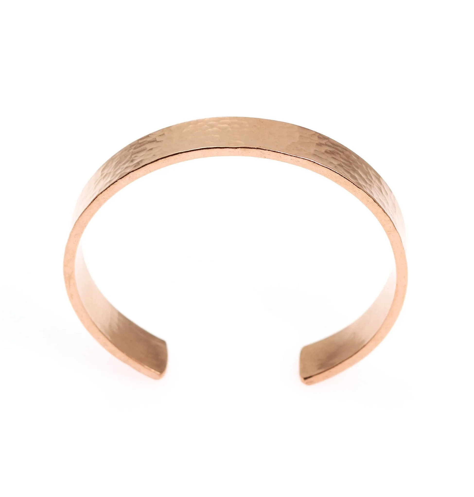 10mm Wide Hammered Copper Cuff Bracelet - Solid Copper Cuff