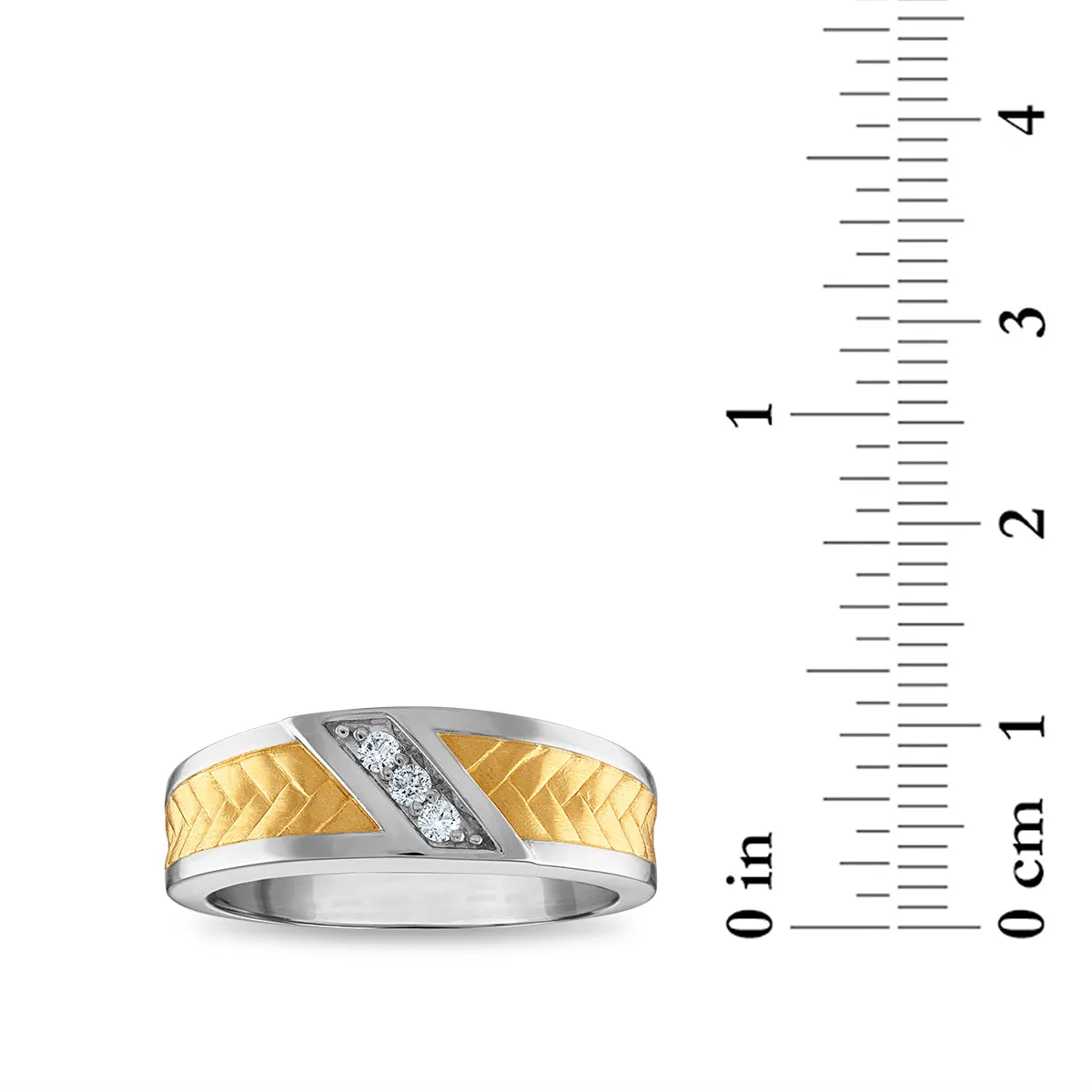 1/10 CTW Diamond Wedding Ring in 10KT White and Yellow Gold