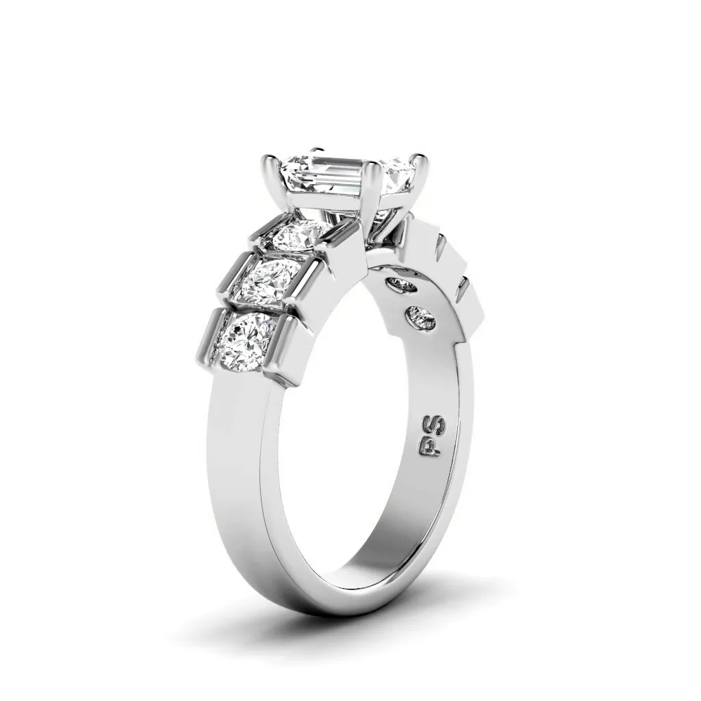 1.20-2.35 CT Round & Emerald Cut Diamonds - Engagement Ring