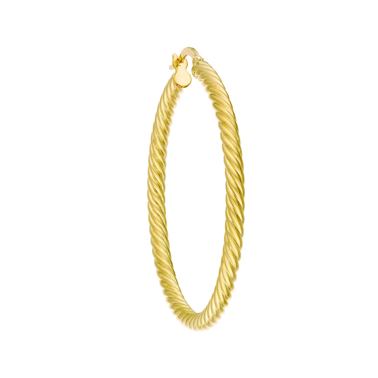 14K 40mm Rope Twist Hoop Earrings