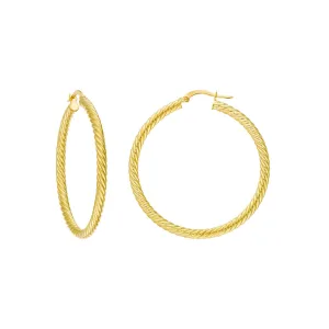 14K 40mm Rope Twist Hoop Earrings