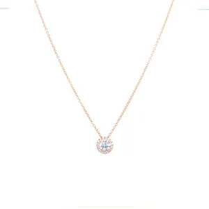 14k Gold Diamond Solitaire Pendant Necklace