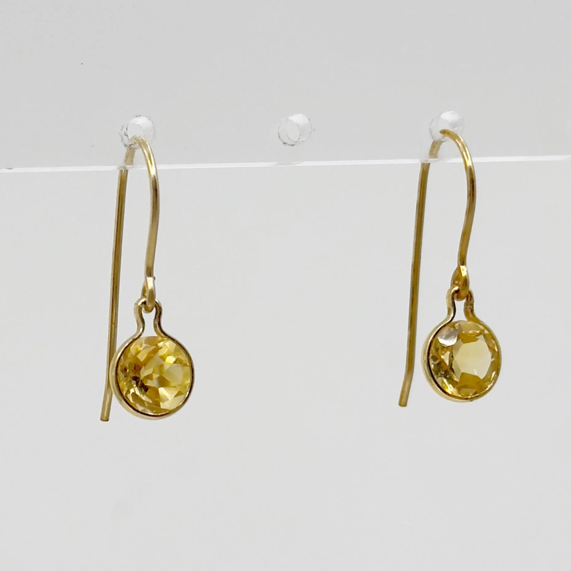 14k Gold filled natural citrine earrings