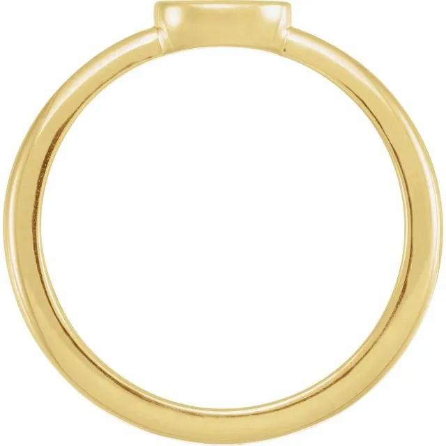 14k Gold Signet Style 6.75 x 5 mm Oval Ring