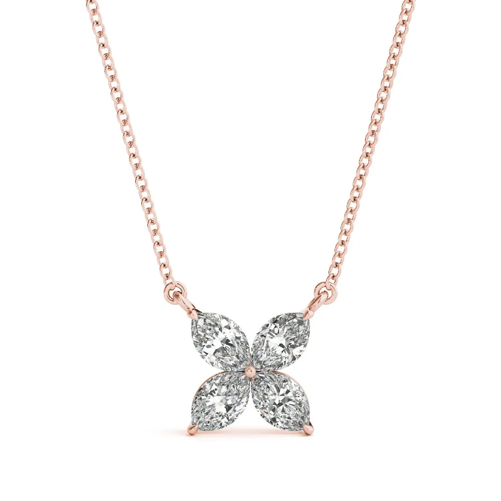 14K Marquise Diamond Necklace / Pendant