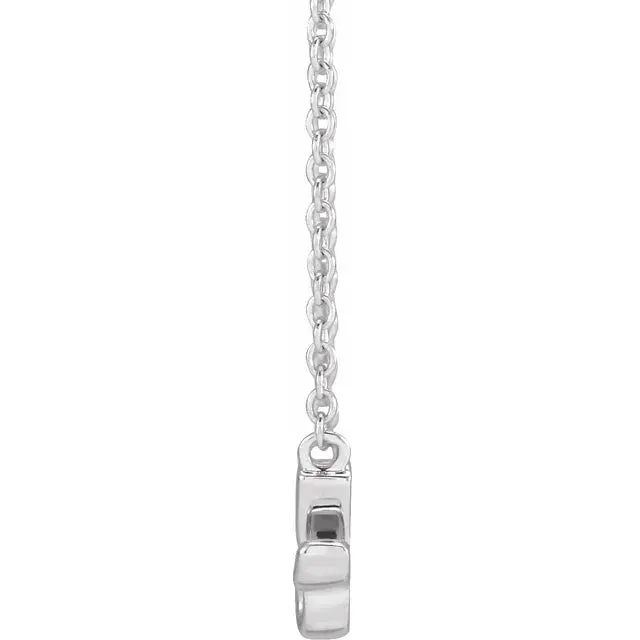 14K White Gold Lowercase Script Granny 18" Necklace