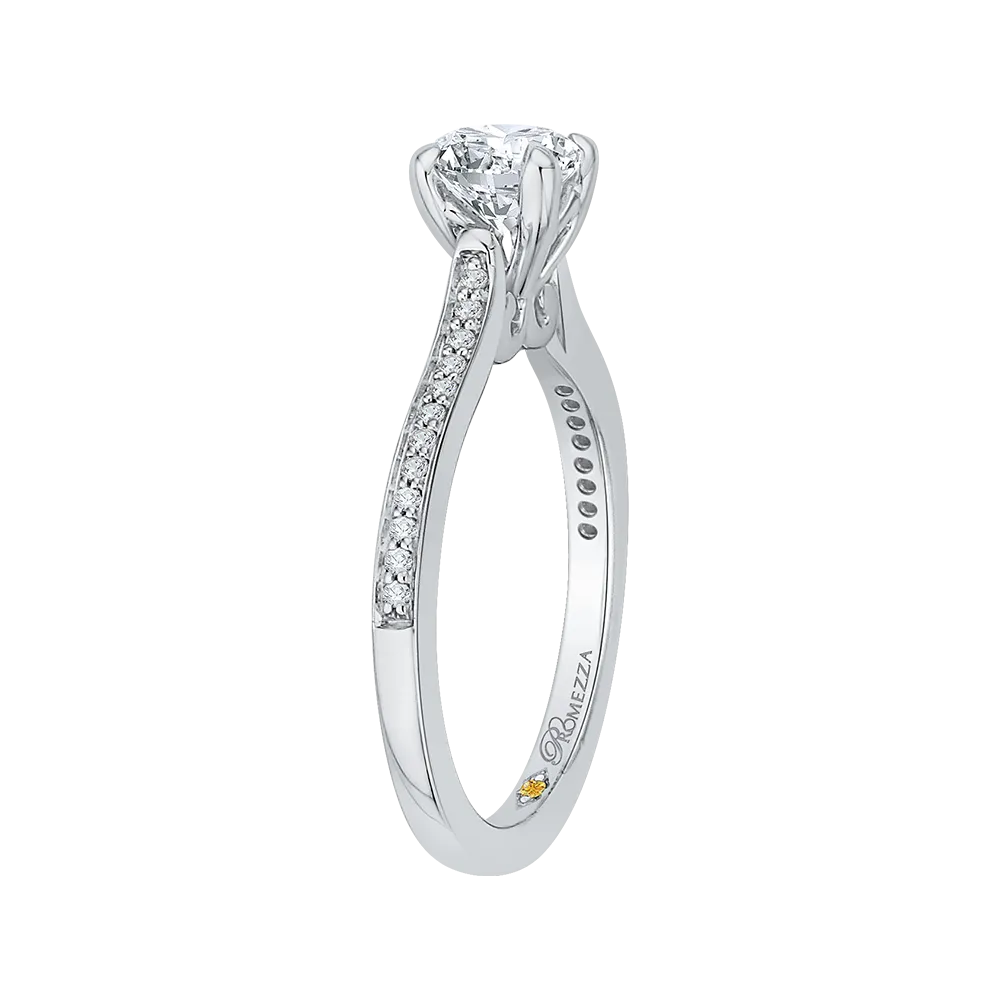 14K White Gold Round Cut Diamond Engagement Ring