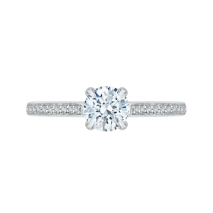 14K White Gold Round Cut Diamond Engagement Ring