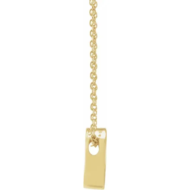 14K Yellow Gold Engravable Disc 16-18" Necklace