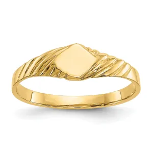 14k Yellow Gold Fancy Signet Children's Ring