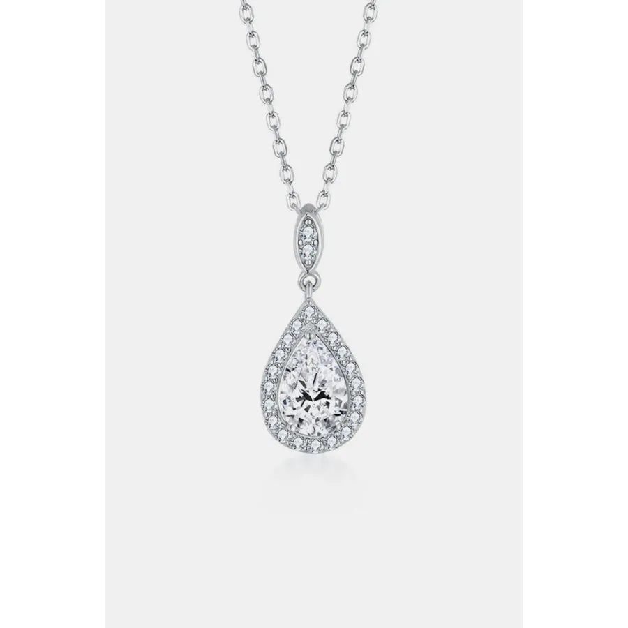 1.5 Carat Moissanite 925 Sterling Silver Teardrop Necklace