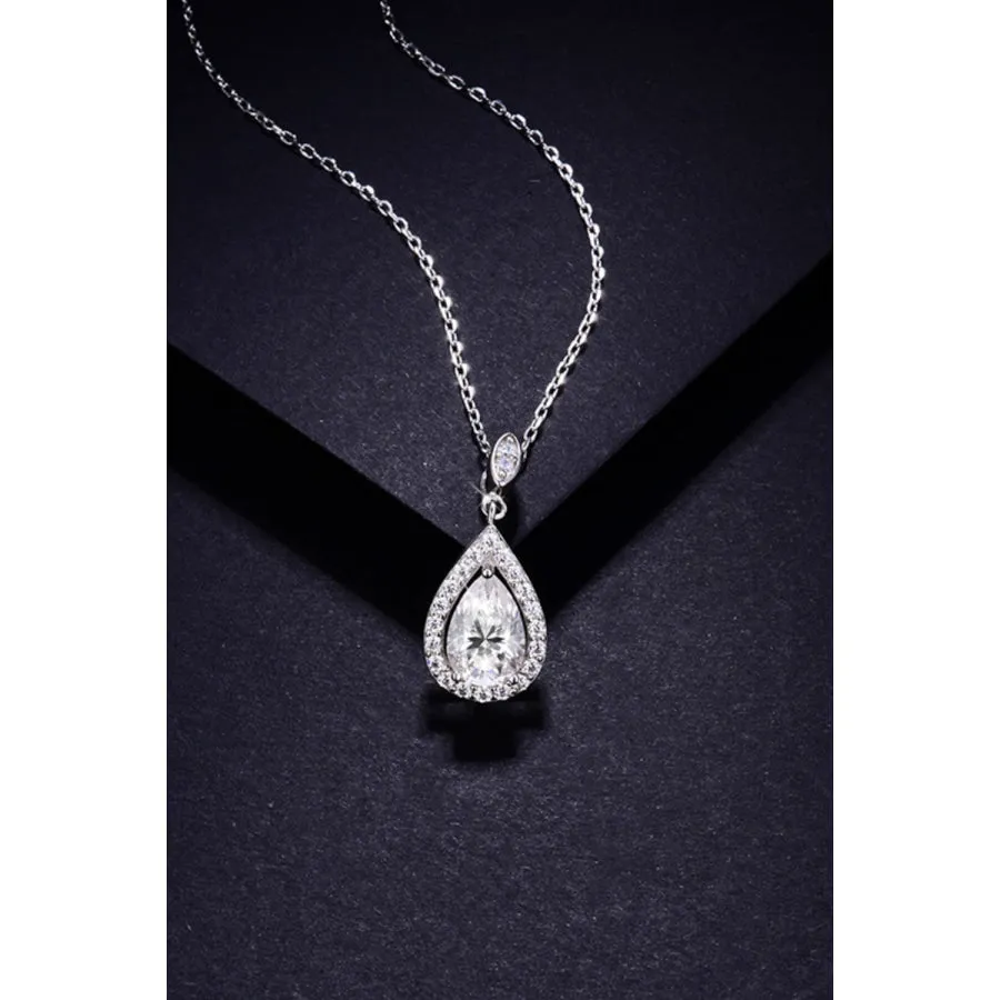 1.5 Carat Moissanite 925 Sterling Silver Teardrop Necklace