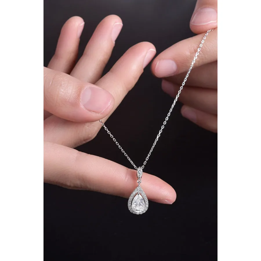 1.5 Carat Moissanite 925 Sterling Silver Teardrop Necklace