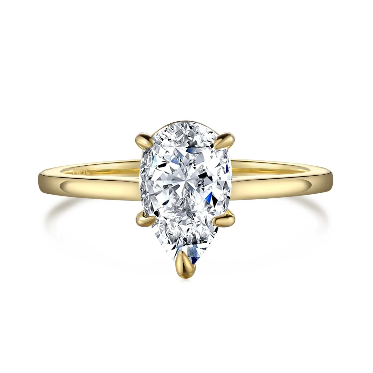 1.75 Carat Pear Cut Solitaire Engagement Ring - Gold