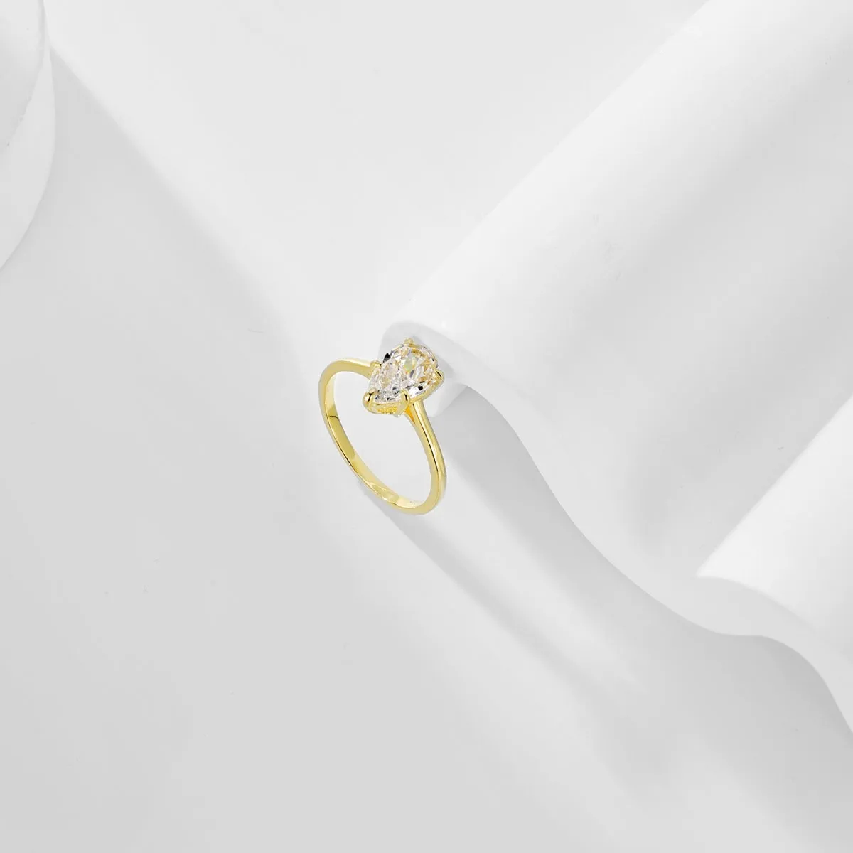 1.75 Carat Pear Cut Solitaire Engagement Ring - Gold