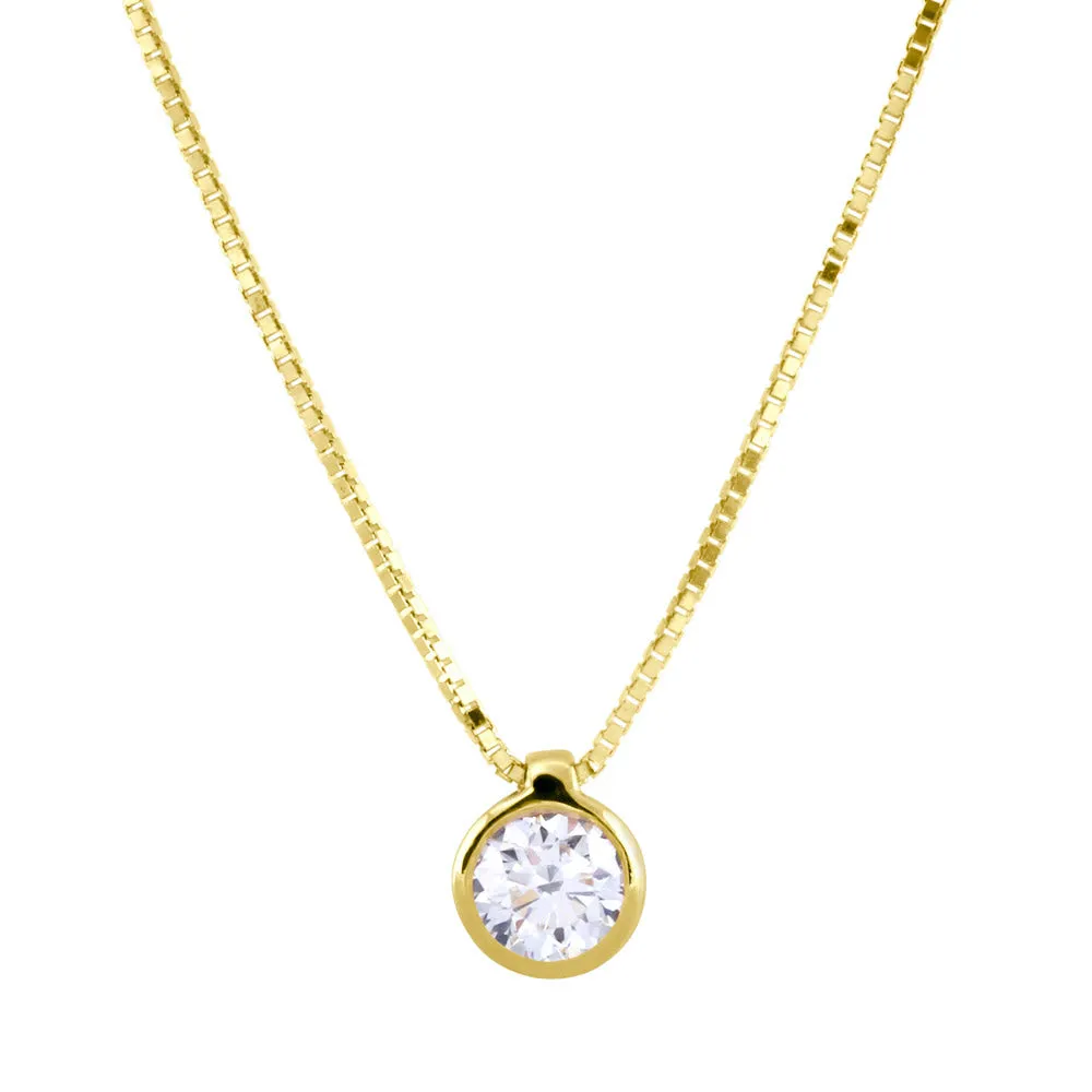 18ct Yellow Gold Bezel Set 0.20ct Diamond Necklace KMI3548YR5J