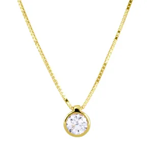 18ct Yellow Gold Bezel Set 0.20ct Diamond Necklace KMI3548YR5J