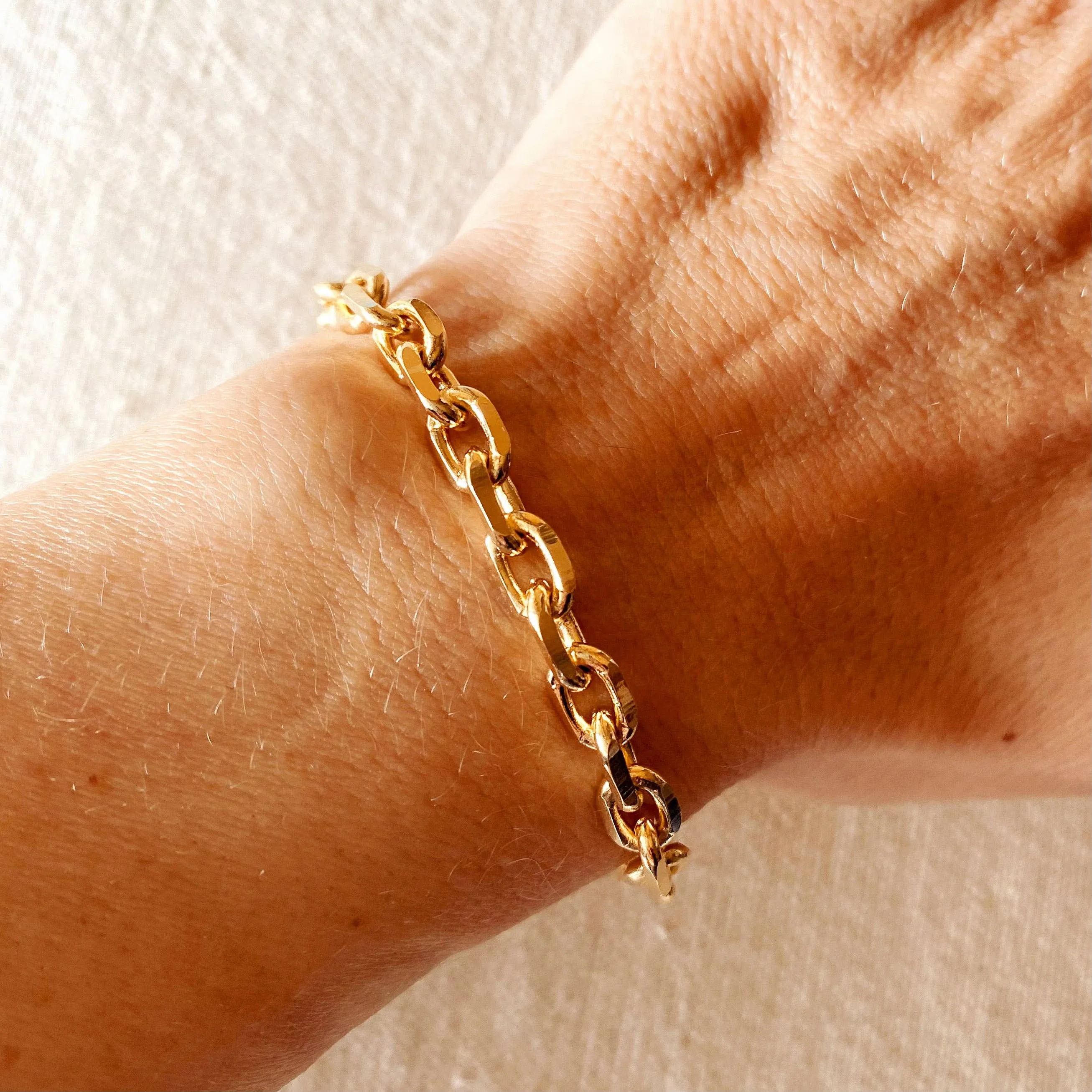 18k Gold Filled 7mm Link Bracelet