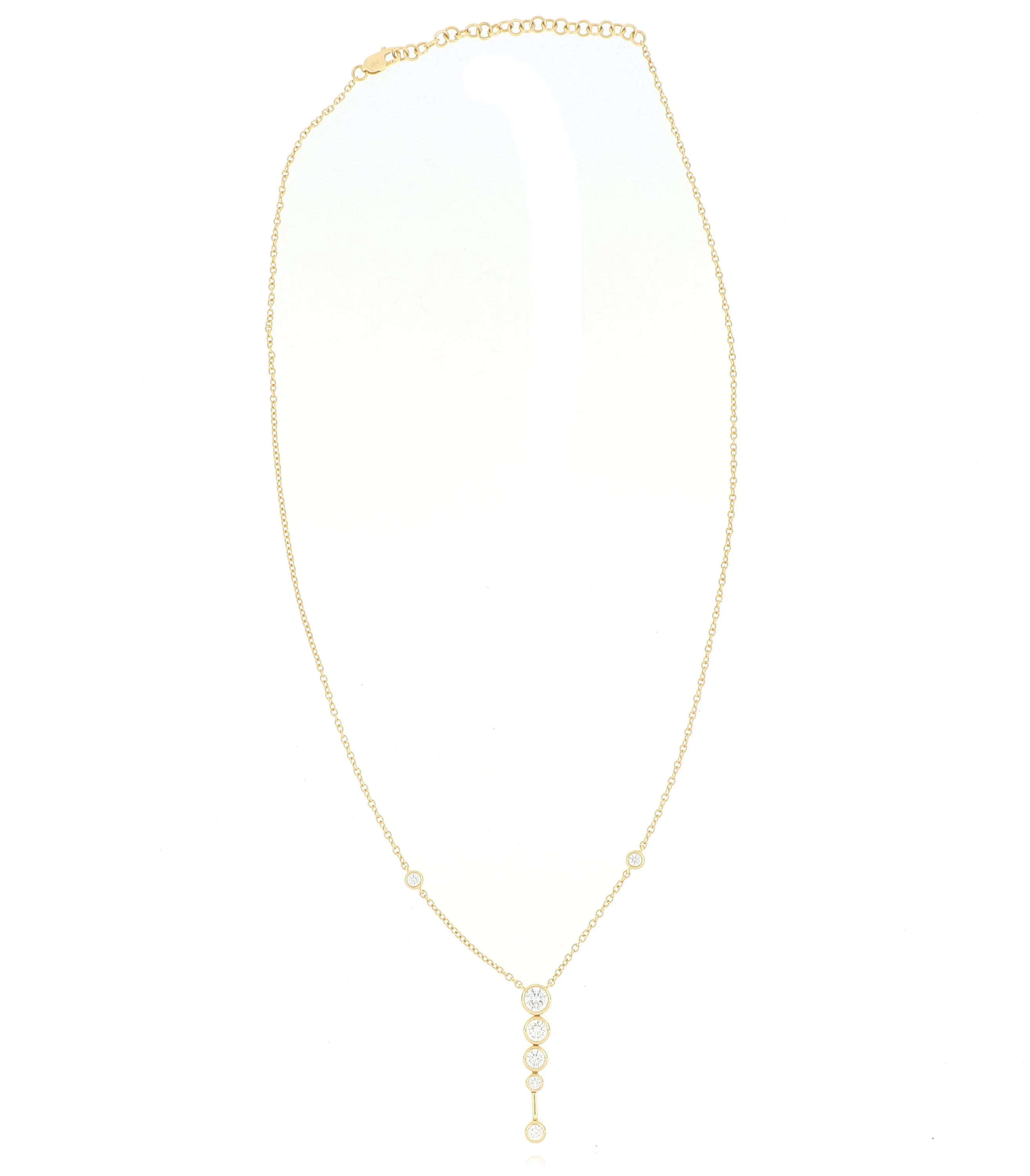 18k Yellow Gold Diamond Cascade Necklace