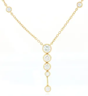 18k Yellow Gold Diamond Cascade Necklace