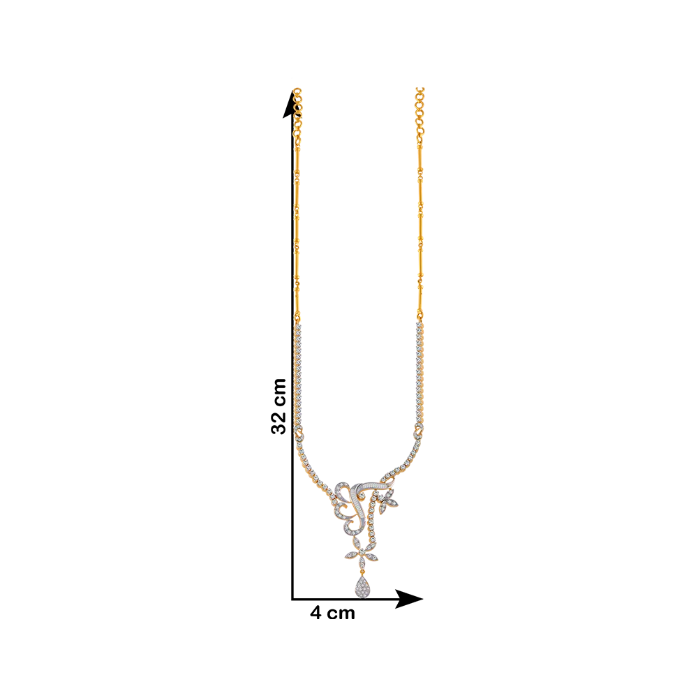 18KT (750) Yellow Gold And Solitaire Necklace For Women