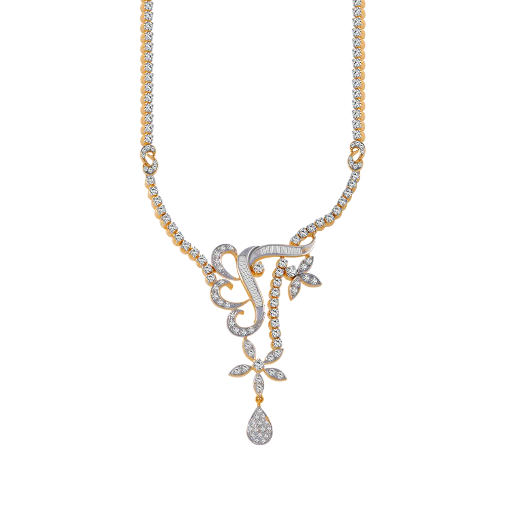 18KT (750) Yellow Gold And Solitaire Necklace For Women