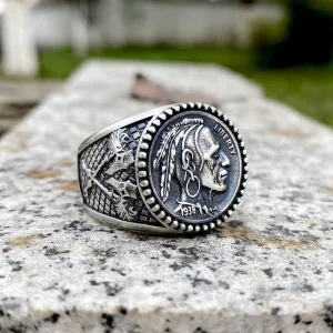 1938 Buffalo Hobo Nickel Sterling Silver Ring