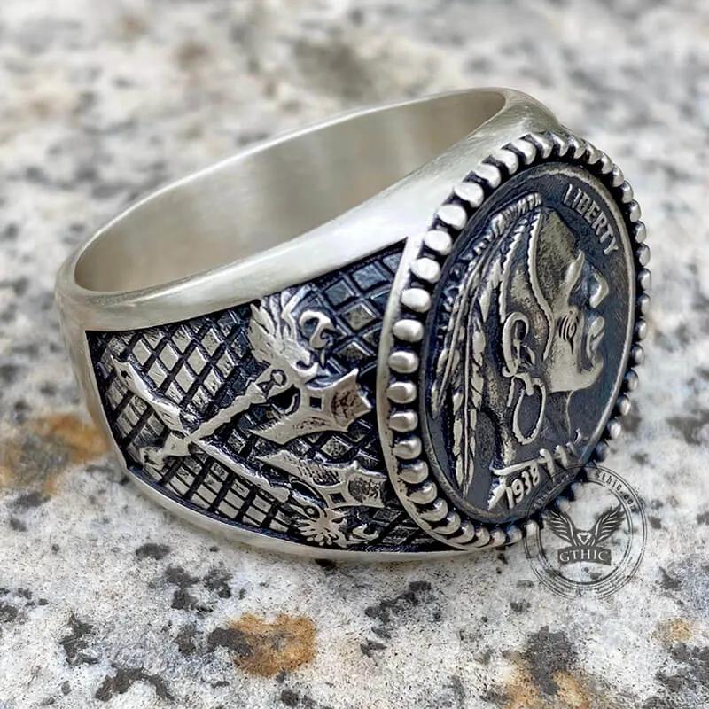 1938 Buffalo Hobo Nickel Sterling Silver Ring