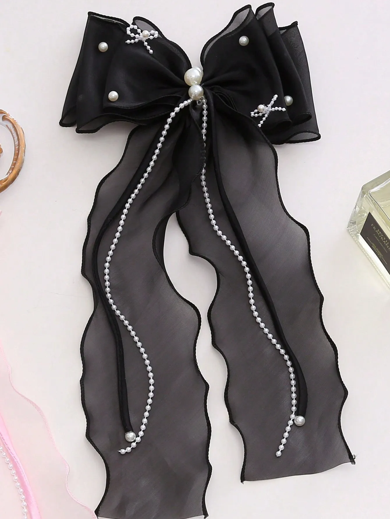 1pc Multilayer Tassel, Pearl & Bowknot Fashion Hair Clip for Women Barrette