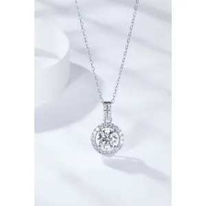 2 Carat Moissanite Round Pendant Necklace