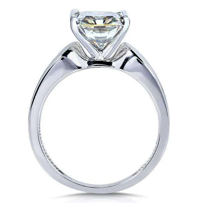 2 Carat Moissanite Wide Solitaire Ring