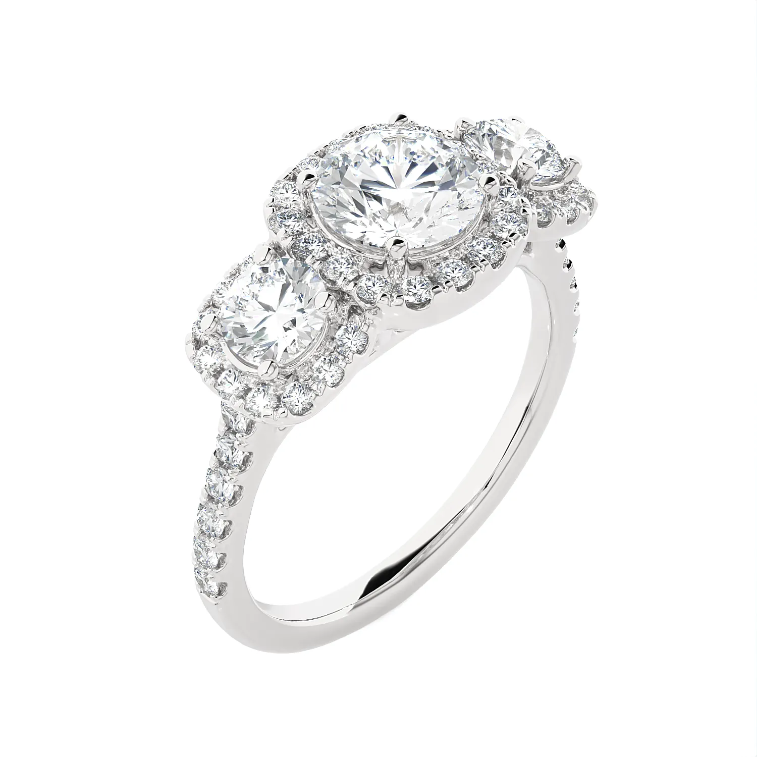 2 ctw Round Three Stone Lab Grown Diamond Ring