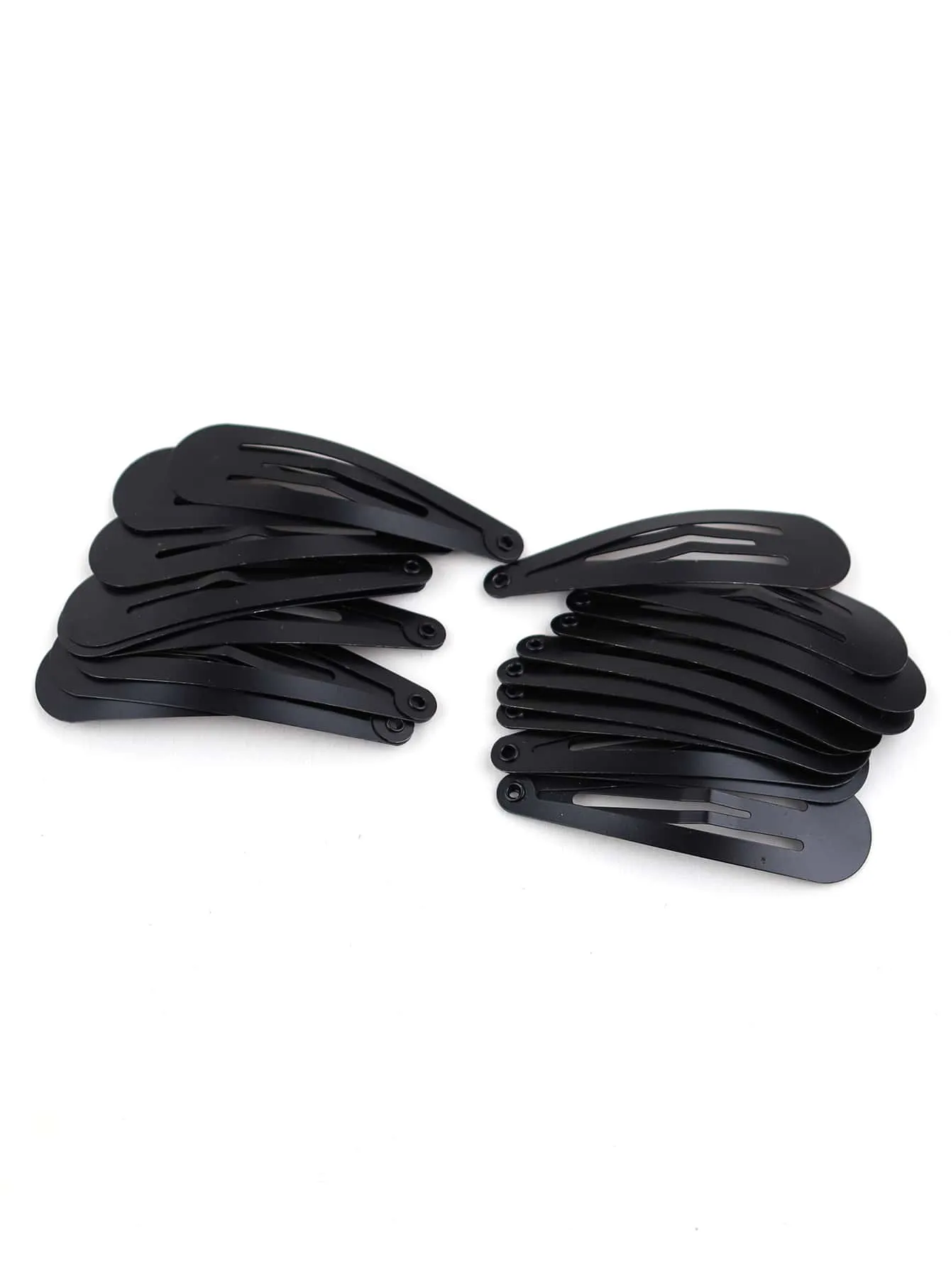 20pcs Solid Black Color Snap Clip for Women Barrette Styling Hair Accessories