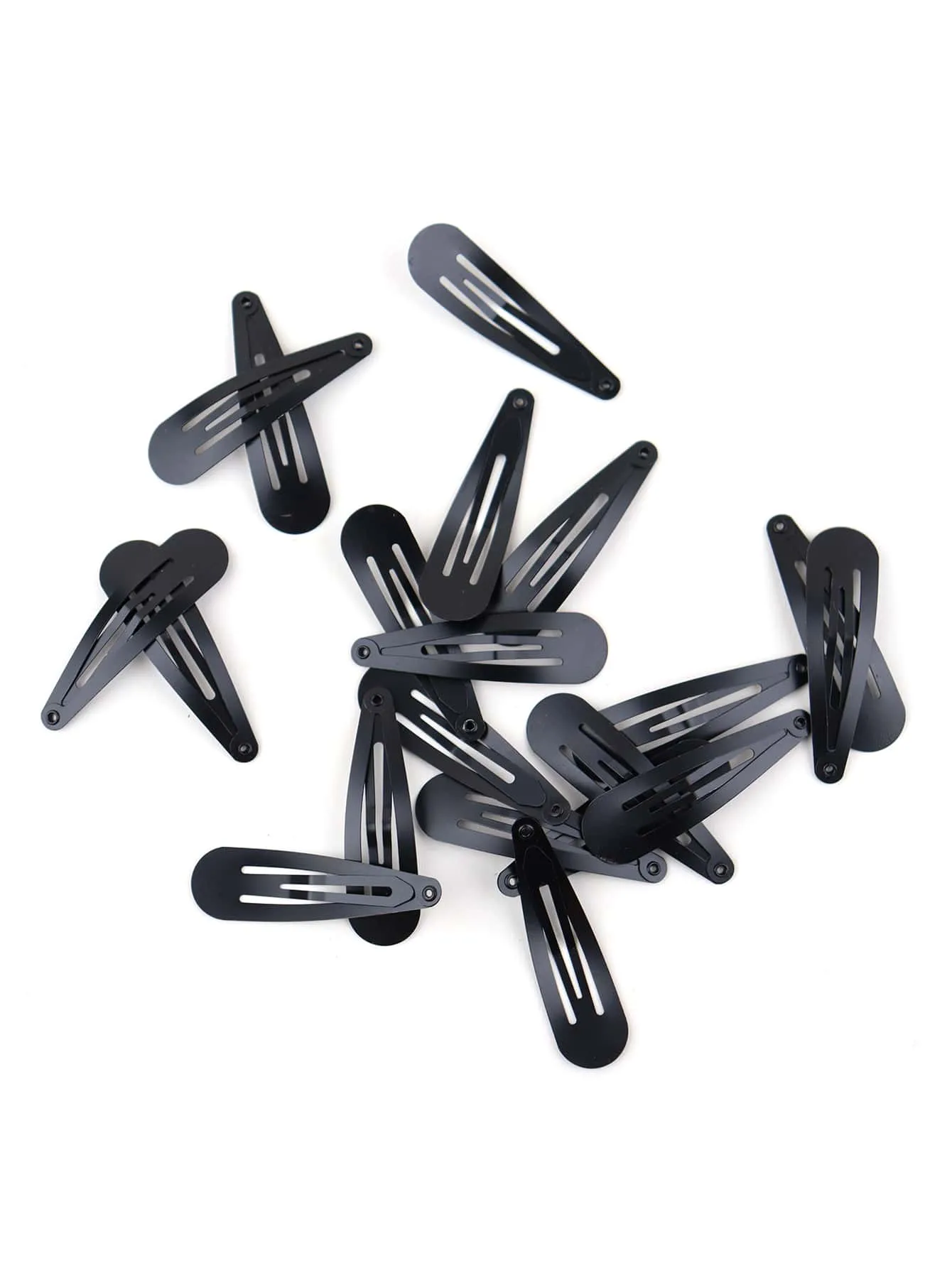 20pcs Solid Black Color Snap Clip for Women Barrette Styling Hair Accessories