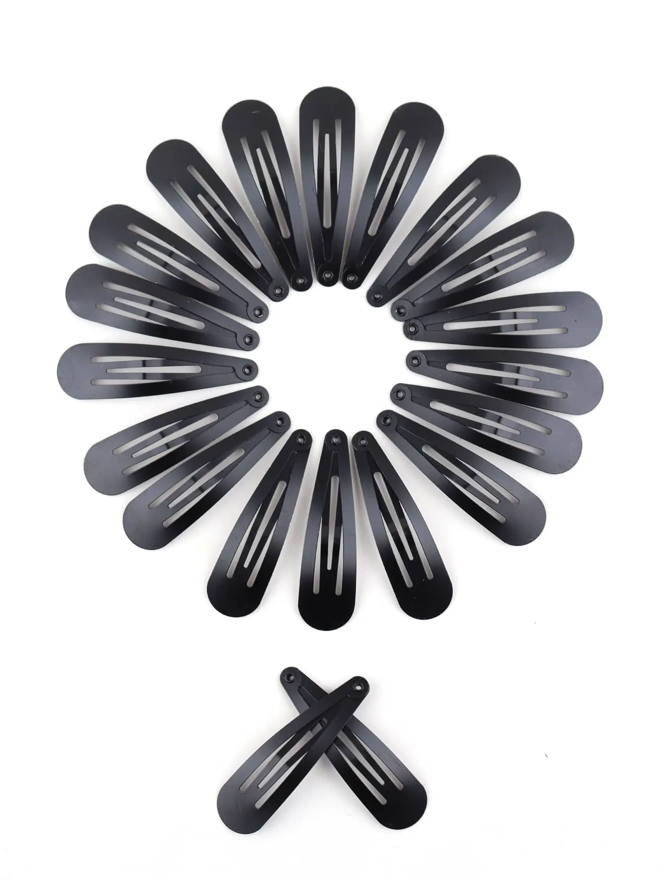 20pcs Solid Black Color Snap Clip for Women Barrette Styling Hair Accessories