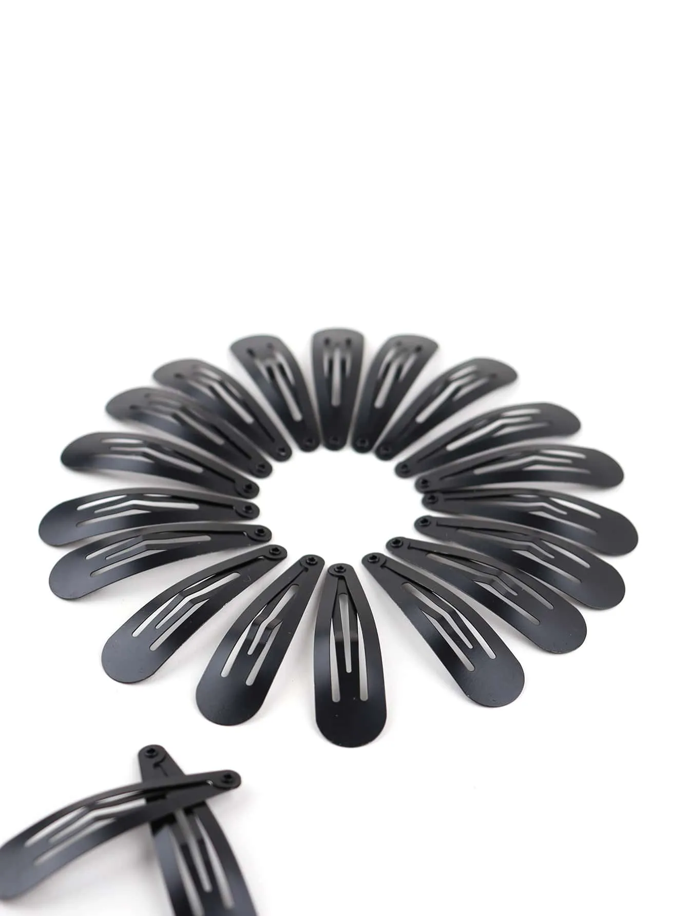 20pcs Solid Black Color Snap Clip for Women Barrette Styling Hair Accessories