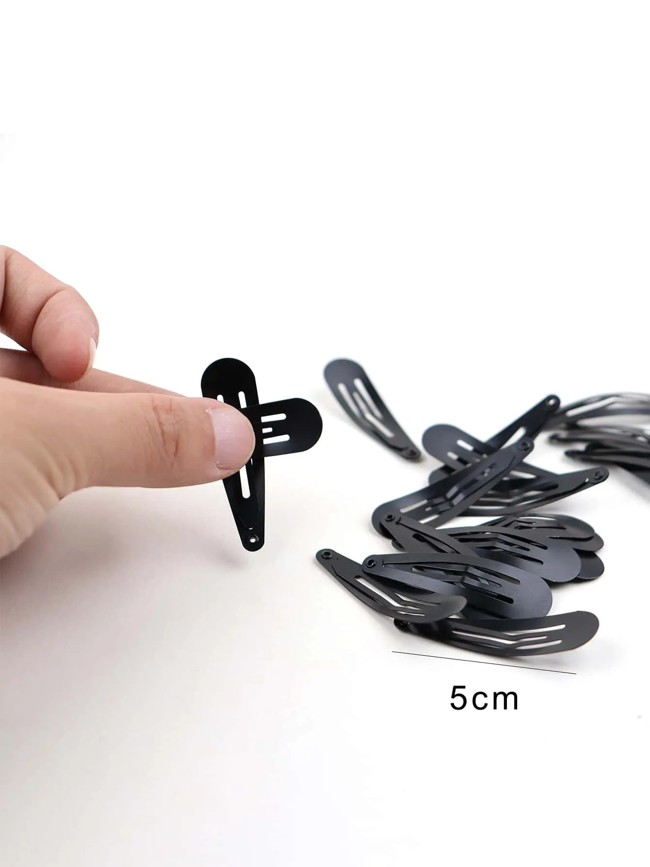 20pcs Solid Black Color Snap Clip for Women Barrette Styling Hair Accessories