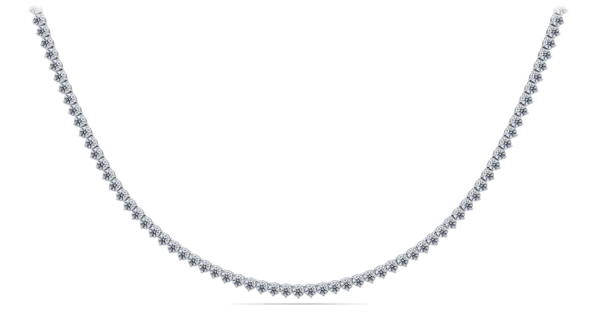 3 Prong Riviera Lab-Grown Diamond Necklace with 33.21 ct.(finished) 4.7mm