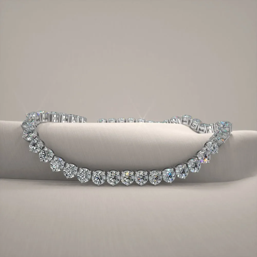 3 Prong Riviera Lab-Grown Diamond Necklace with 33.21 ct.(finished) 4.7mm