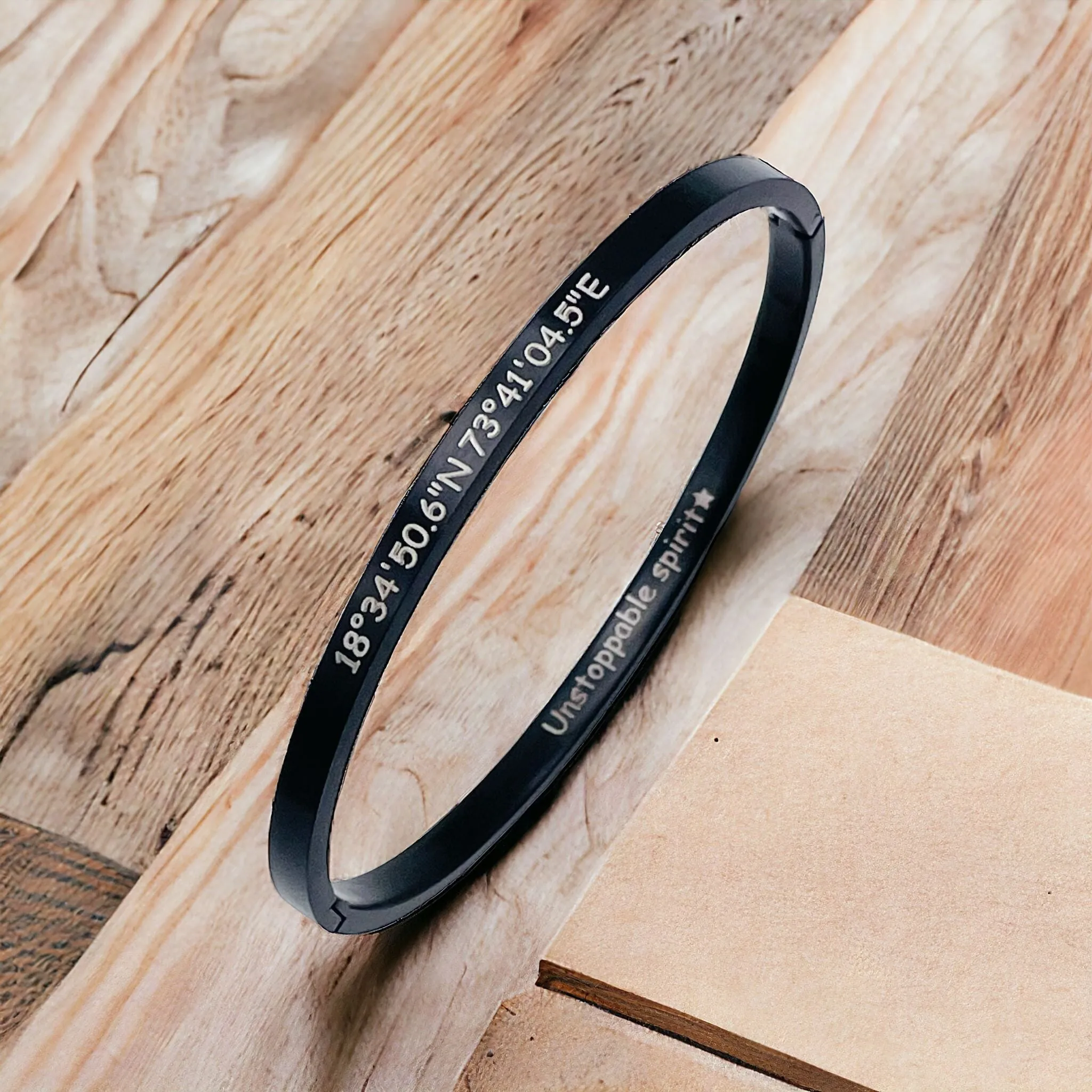 4mm Matte Finish 316 Surgical Stainless Steel Silver Customized Personalised Laser Engraved Kada Bangle Bracelet Unisex