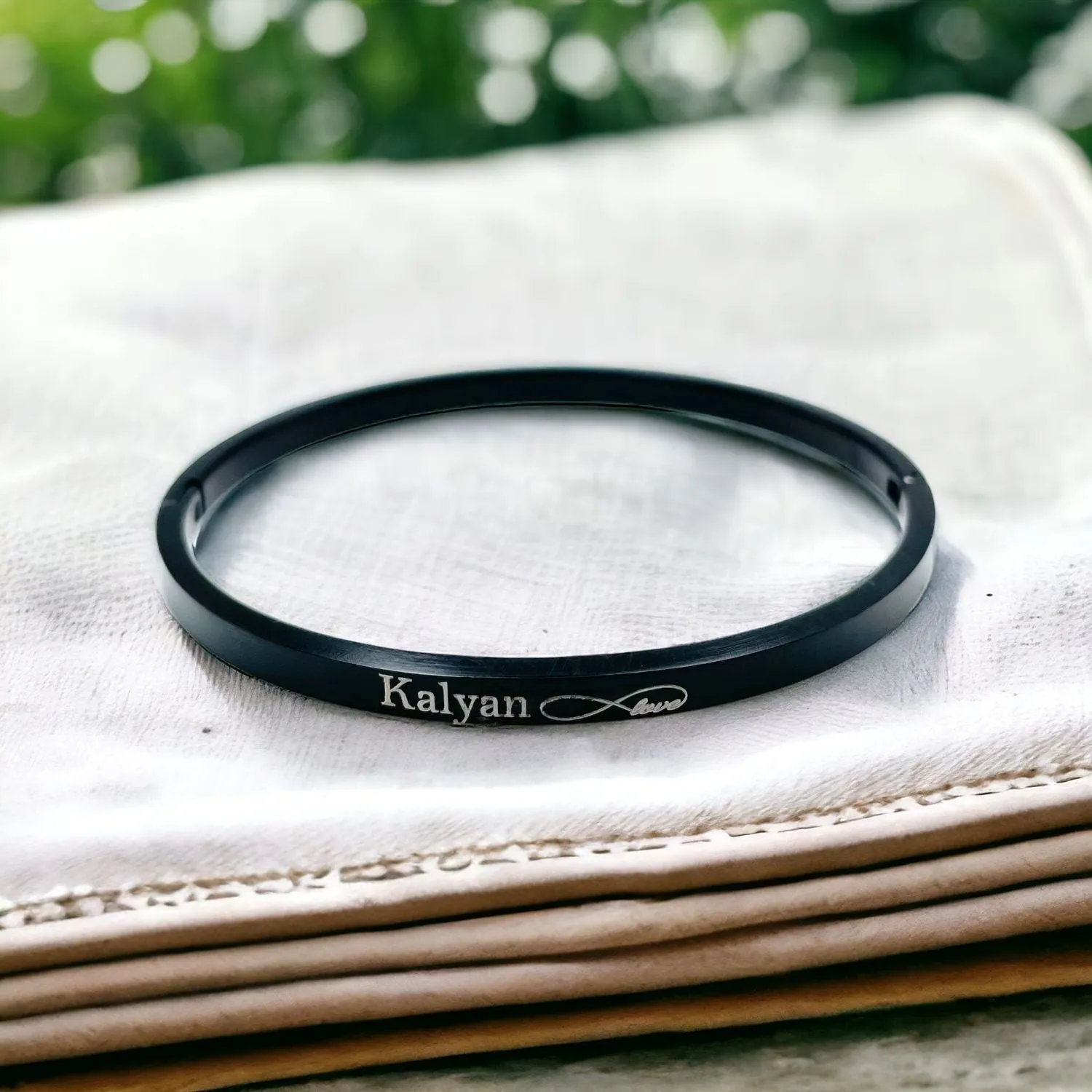 4mm Matte Finish 316 Surgical Stainless Steel Silver Customized Personalised Laser Engraved Kada Bangle Bracelet Unisex