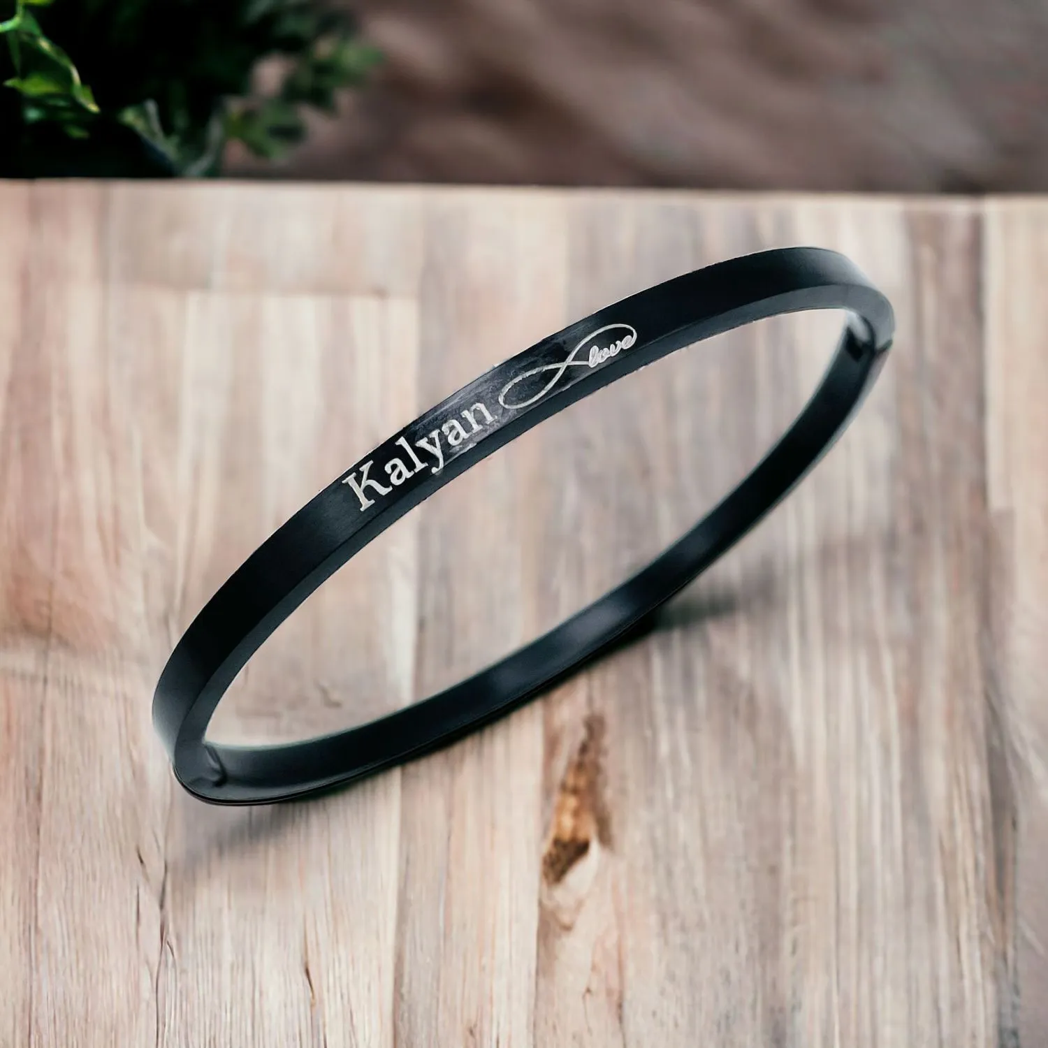 4mm Matte Finish 316 Surgical Stainless Steel Silver Customized Personalised Laser Engraved Kada Bangle Bracelet Unisex