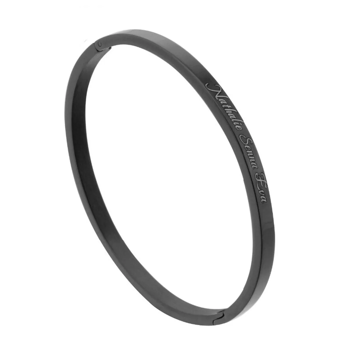 4mm Matte Finish 316 Surgical Stainless Steel Silver Customized Personalised Laser Engraved Kada Bangle Bracelet Unisex